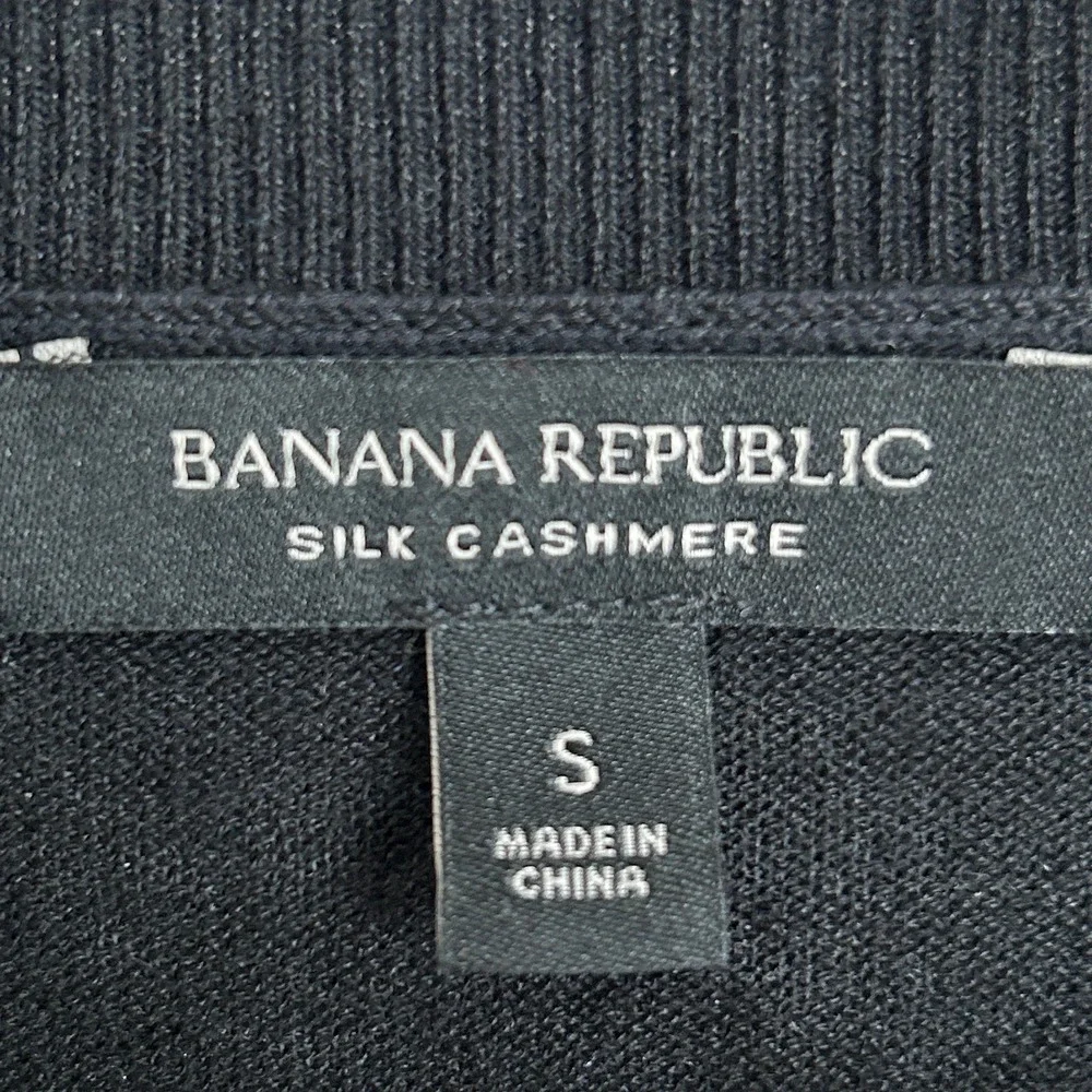 Banana Republic Mens Silk Cashmere Crew Neck Sweater Black Small RN 54023